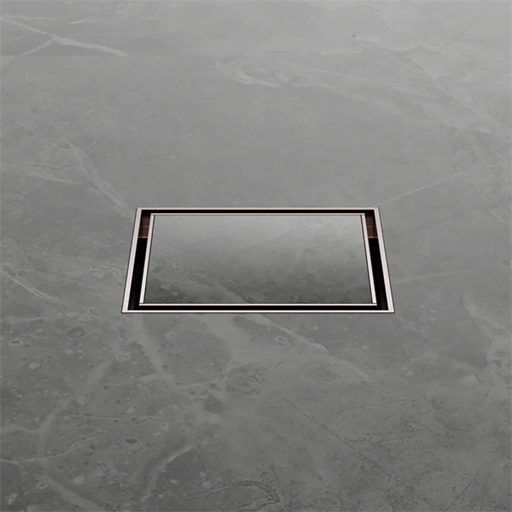 Nero 100mm Square Tile Insert Floor Waste 50mm Outlet Brushed Bronze - Image 4
