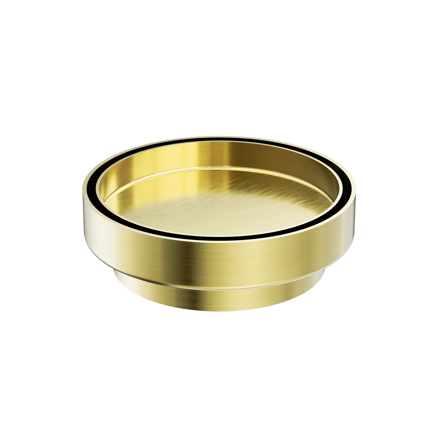 Nero 130mm Round Tile Insert Floor Waste 100mm Outlet Brushed Gold