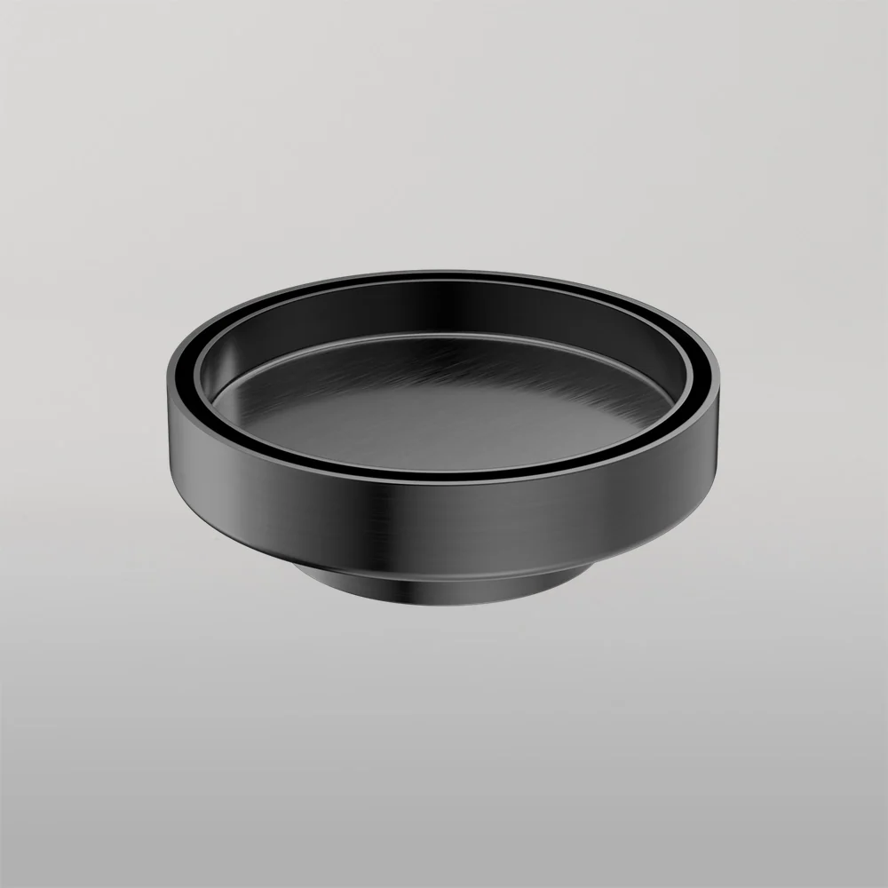 Nero 130mm Round Tile Insert Floor Waste 80mm Outlet Gun Metal - Image 2