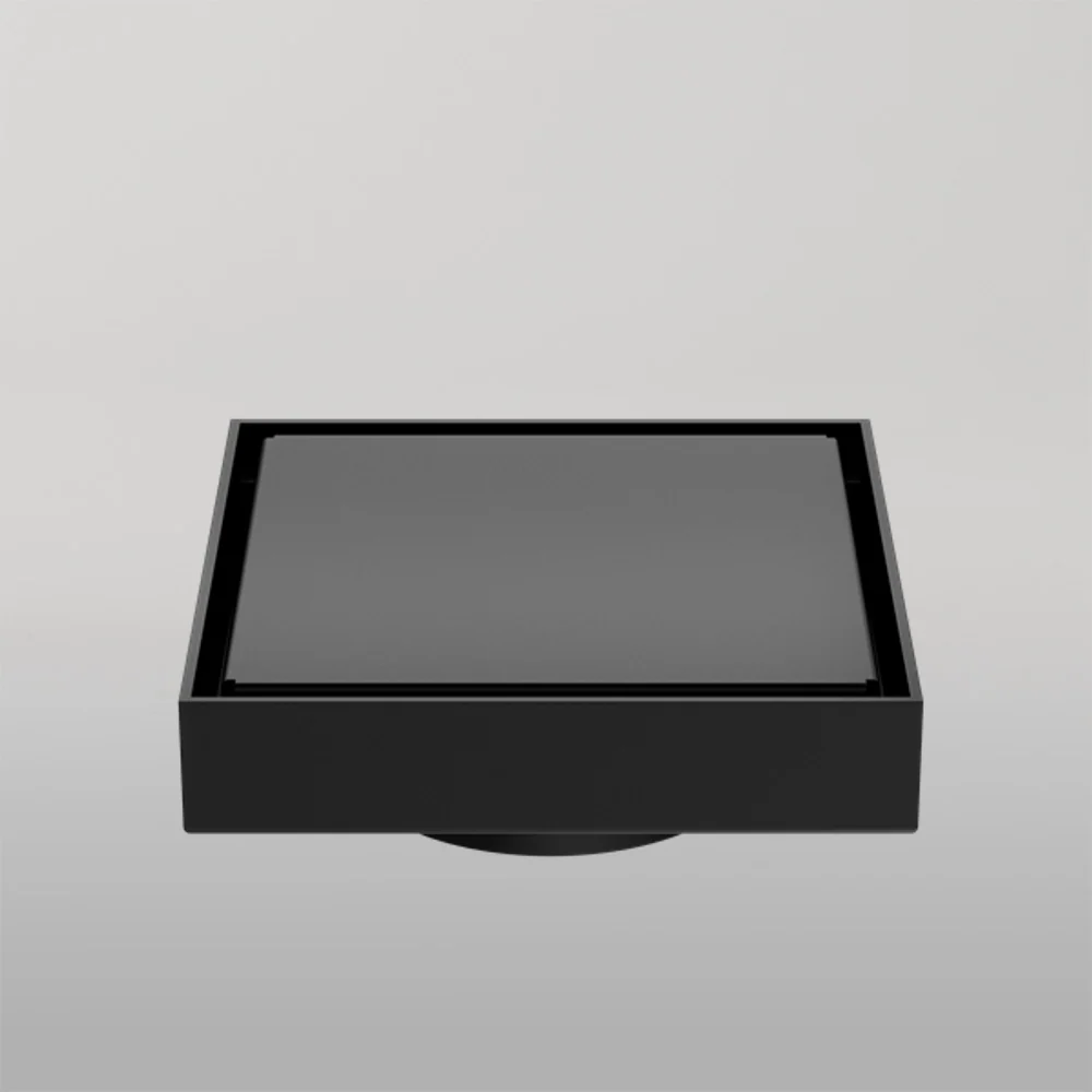 Nero 130mm Square Tile Insert Floor Waste 80mm Outlet Matte Black - Image 2