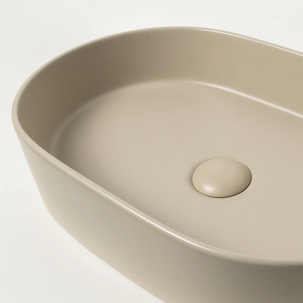 Alma 32mm Matte Ecru Sand Ceramic Pop Up Waste - Image 4