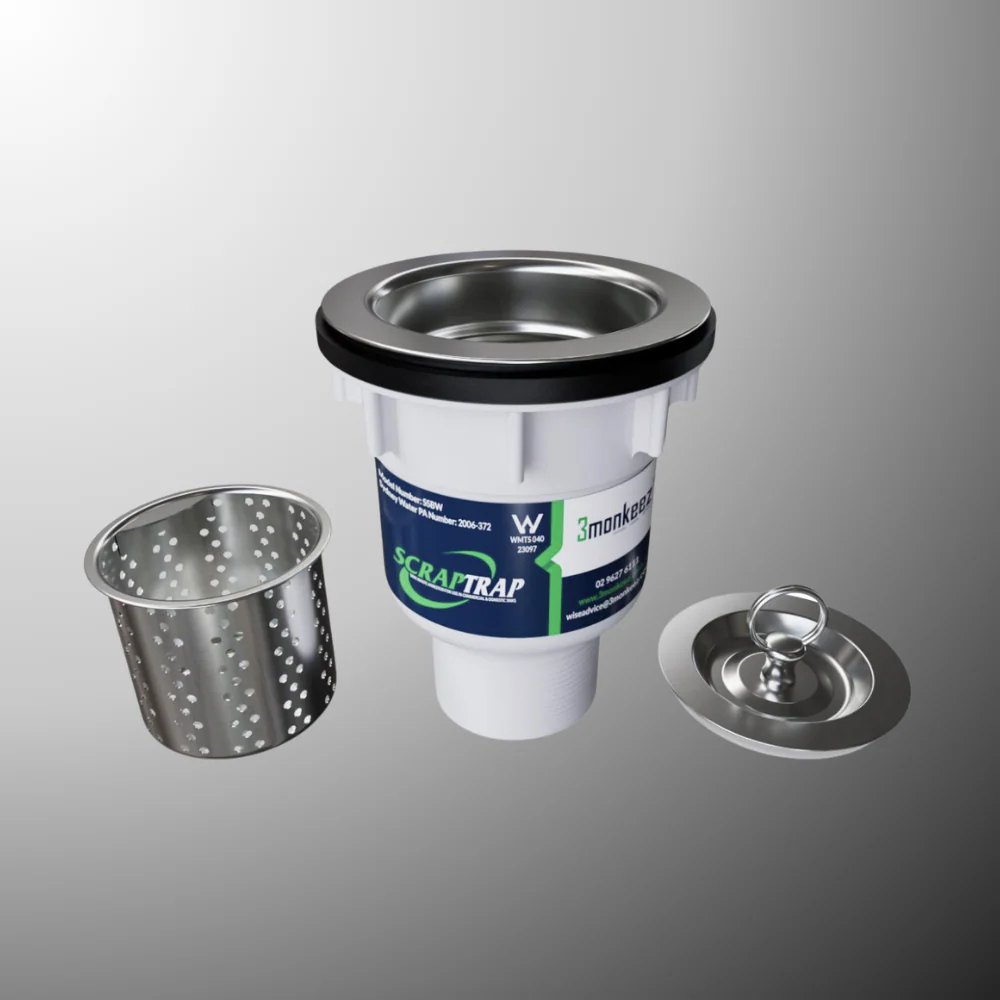 3Monkeez Sink Waste Arrestor (90mm) Stainless Steel - Image 2