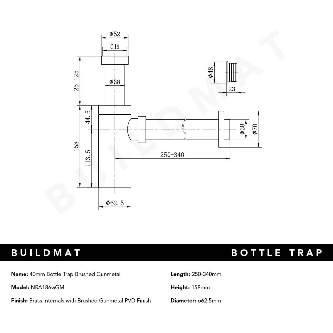 Nero 40mm Bottle Trap Gunmetal - Image 4