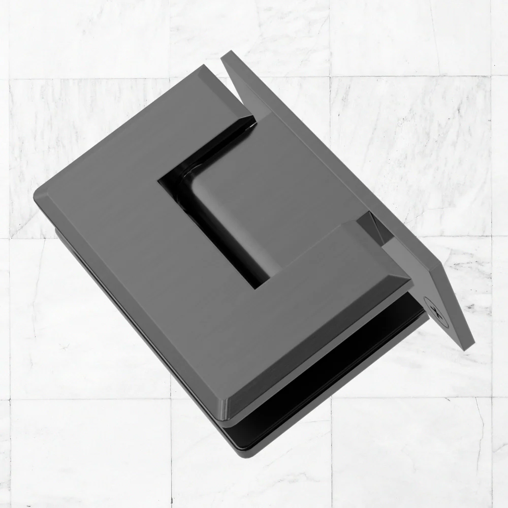 Nero 90 Degree Glass to Wall Shower Hinge 10MM Glass Brushed Gunmetal - Image 2