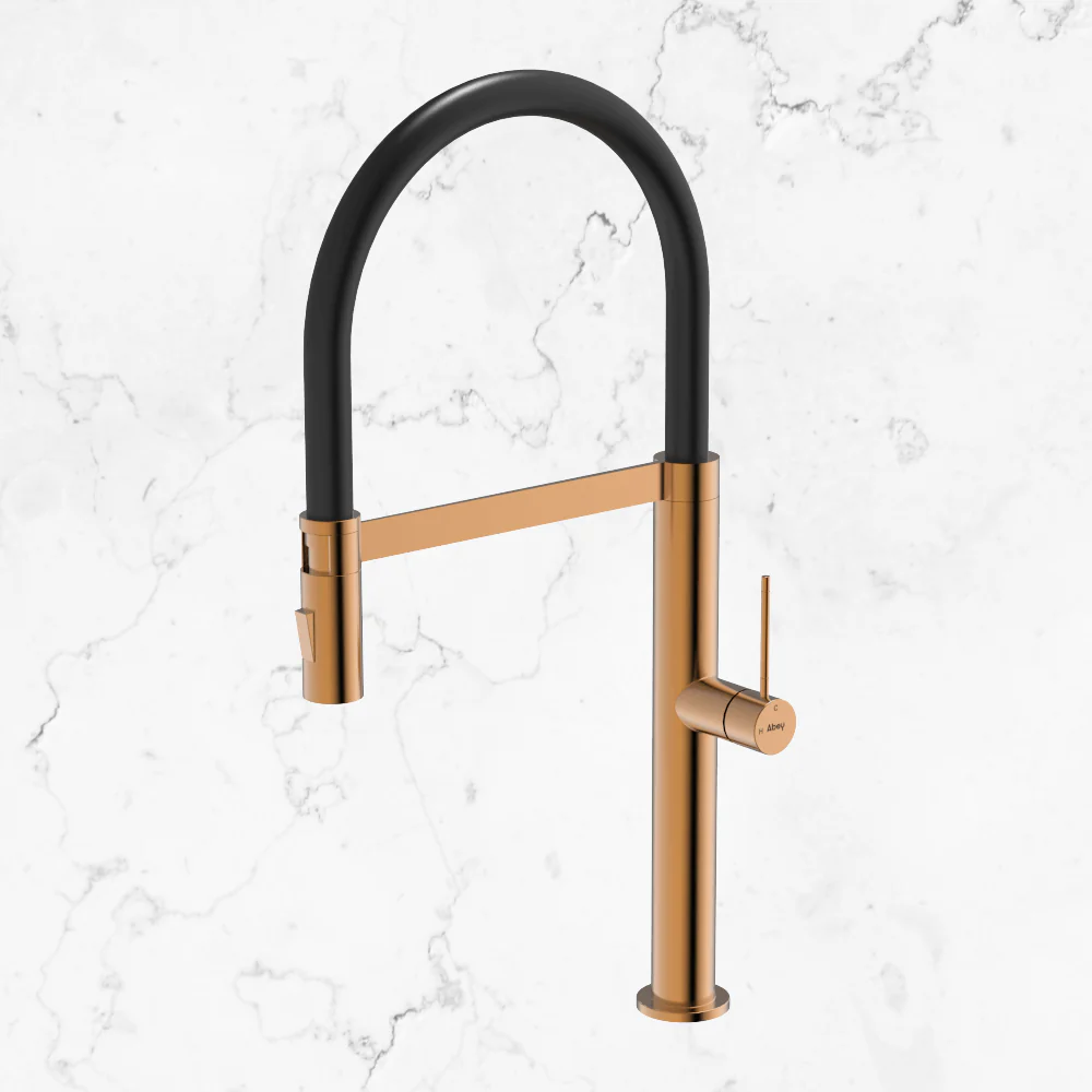 Abey 304 Chef Dual Spray Magnetic Pull Down Kitchen Mixer Artisan Copper - Image 2
