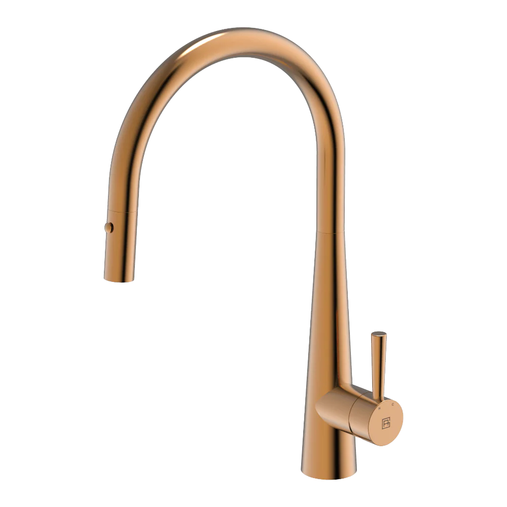 Abey 304 Gooseneck Pull Out With Dual Spray Function Kitchen Mixer Artisan Copper - Image 3
