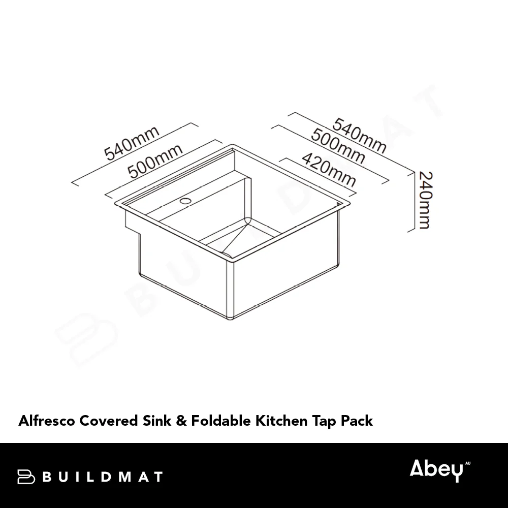 Abey Alfresco Covered Sink & Foldable Kitchen Tap Pack - Image 4