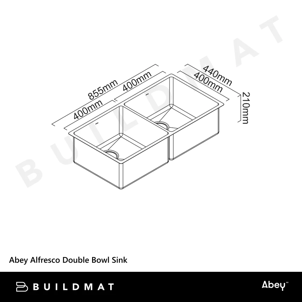 Abey Alfresco Double Bowl Sink Stainless Steel - Image 4