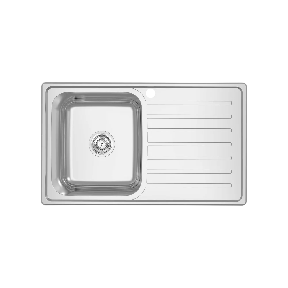Abey EC Single Left Hand Bowl with Right Drainboard Stainless Steel - Image 3