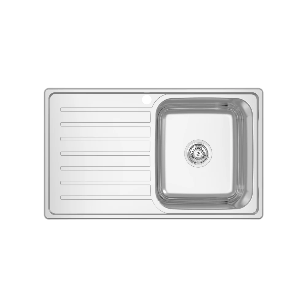 Abey EC Single Right Hand Bowl with Left Drainboard Stainless Steel - Image 3