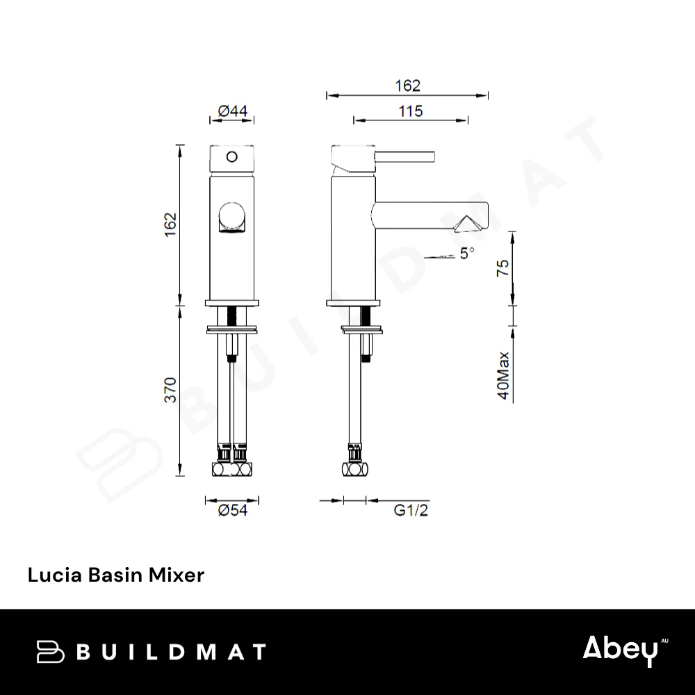 Abey Lucia Basin Mixer Chrome - Image 4