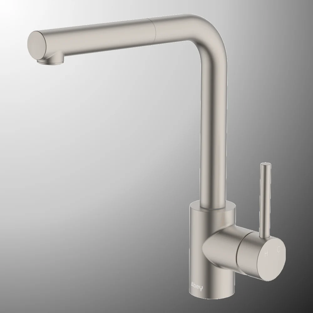 Abey Lucia Sidelever Mixer With Pull Out Brushed Nickel Lead Free - Image 2