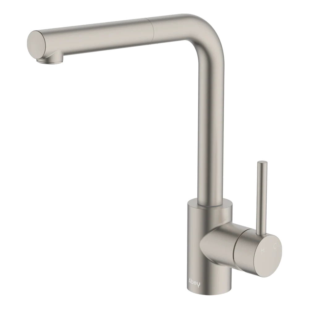 Abey Lucia Sidelever Mixer With Pull Out Brushed Nickel Lead Free - Image 3