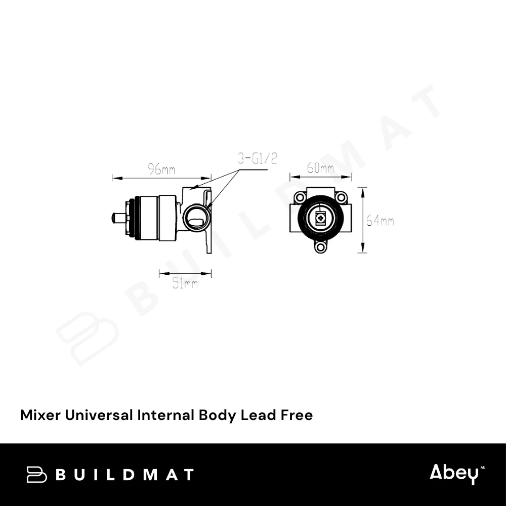 Abey Mixer Universal Internal Body Lead Free - Image 4