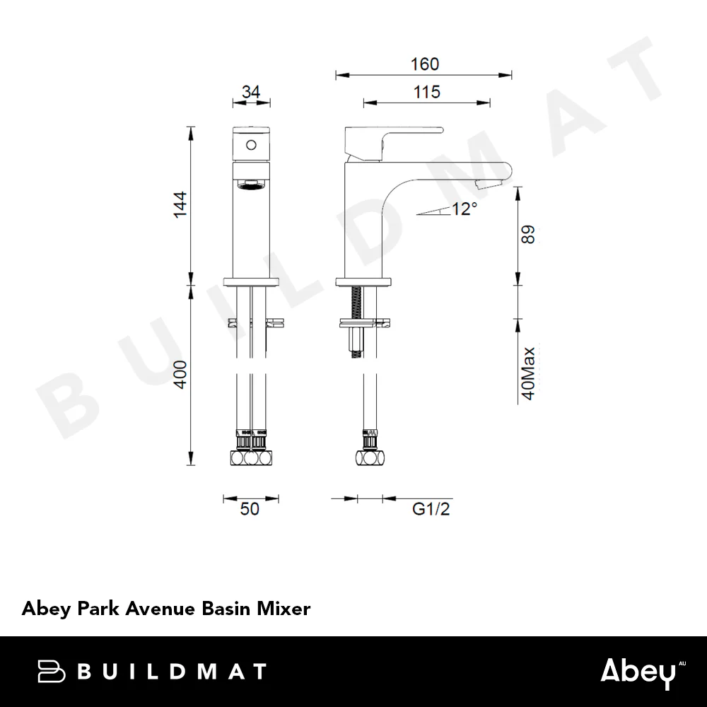 Abey Park Avenue Basin Mixer Black - Image 4