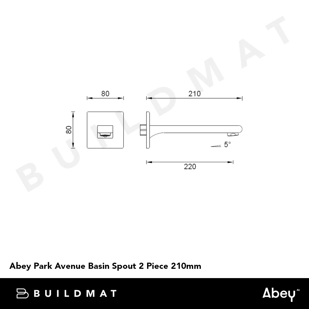 Abey Park Avenue Basin Spout 2 Piece 210mm Brushed Nickel - Image 4