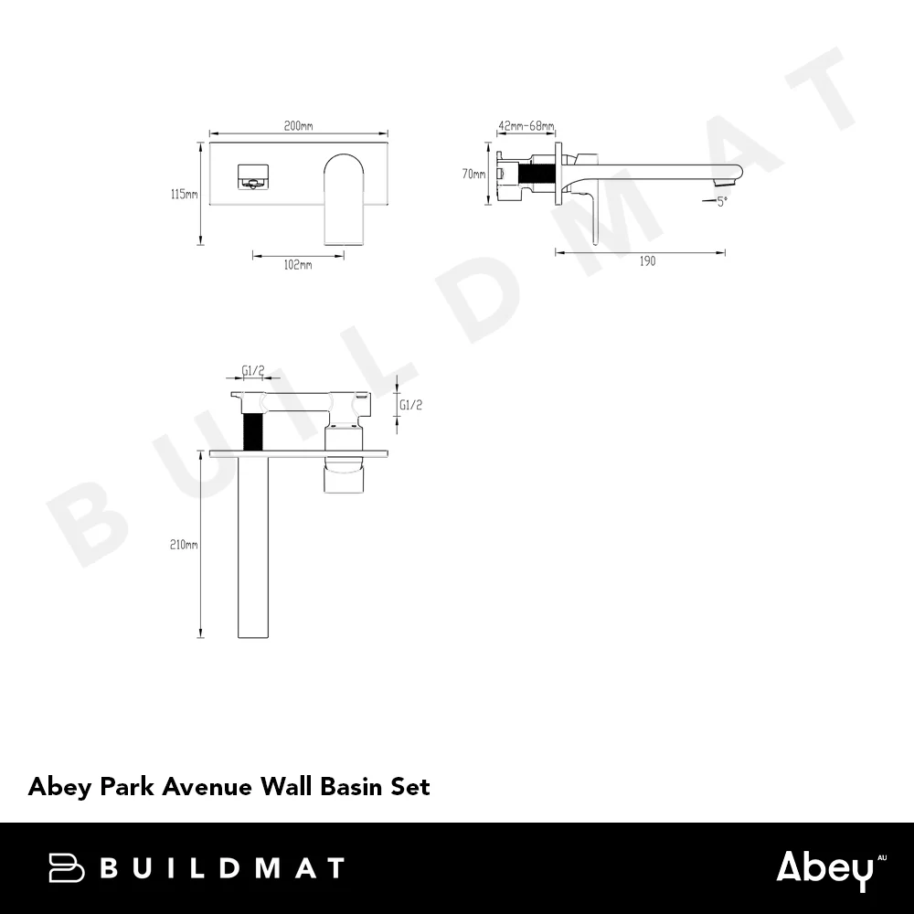 Abey Park Avenue Wall Basin Set Chrome - Image 4