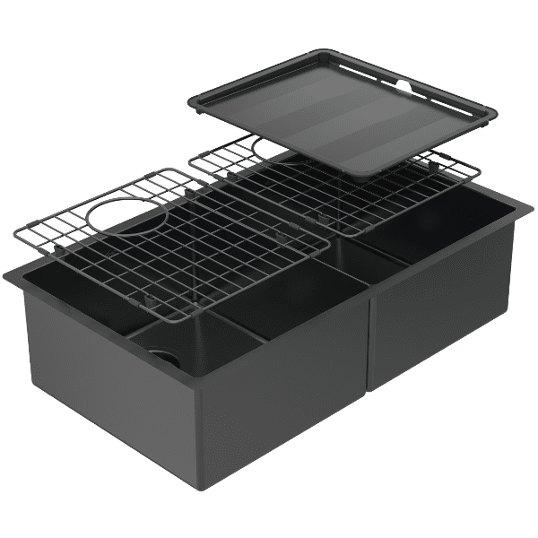 Abey Piazza Double Square Bowl Black Pearl - Image 3