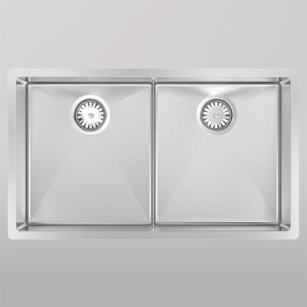 Abey Piazza Double Square Bowl Stainless Steel - Image 2