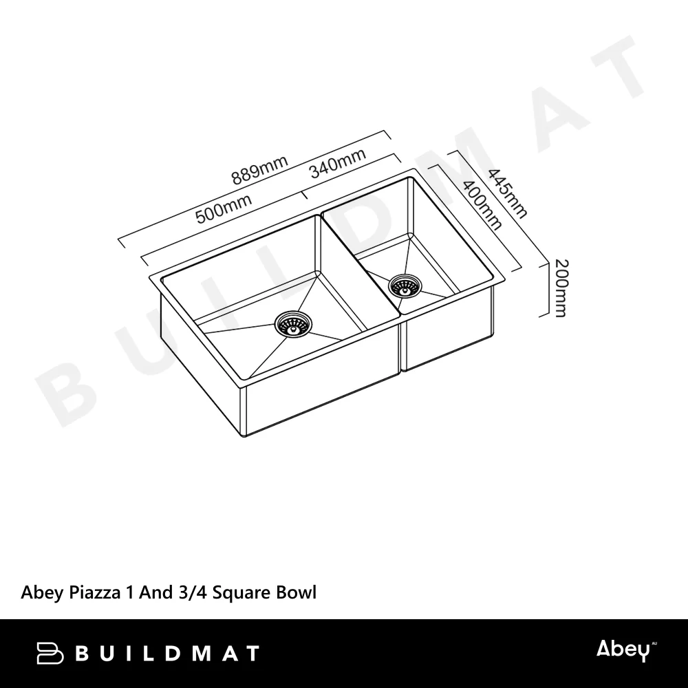 Abey Piazza One And 3/4 Square Bowl Eureka Gold - Image 4