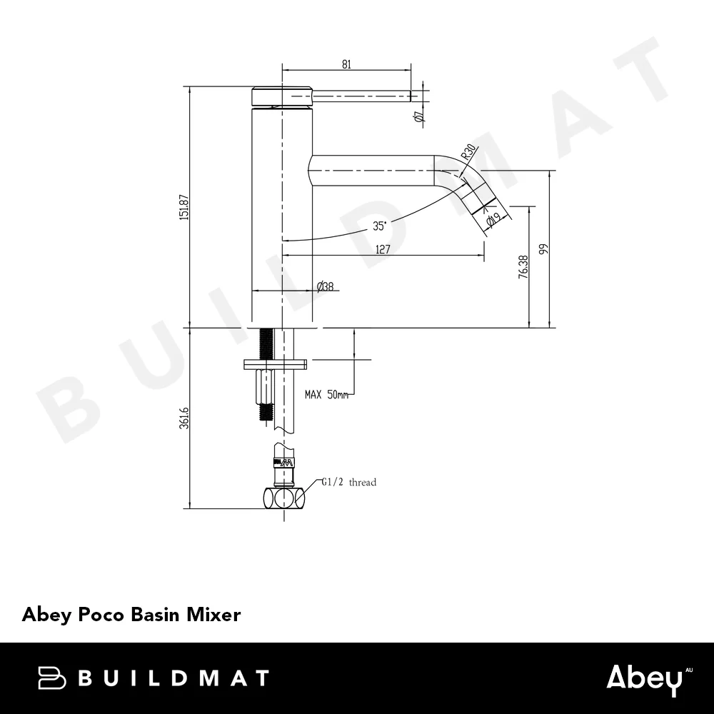 Abey Poco Basin Mixer Gunmetal - Image 4