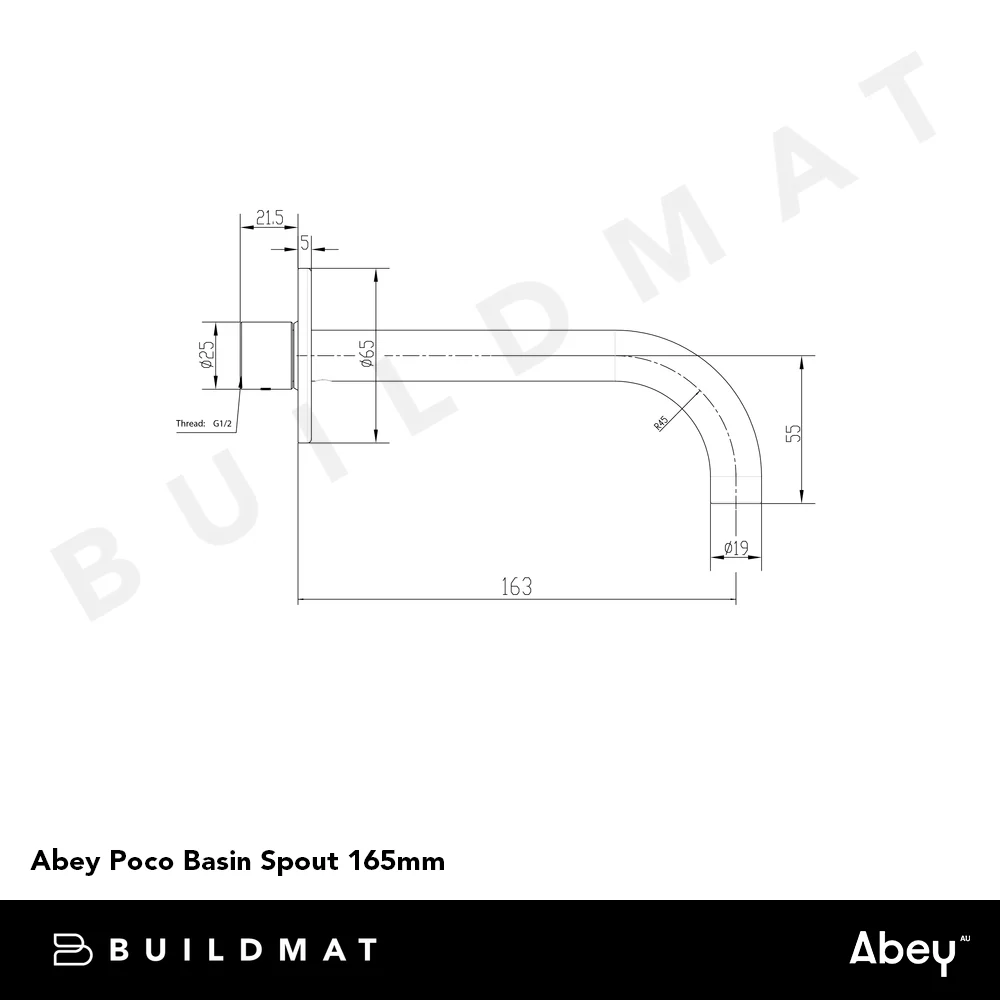 Abey Poco Basin Spout 165mm Black - Image 4
