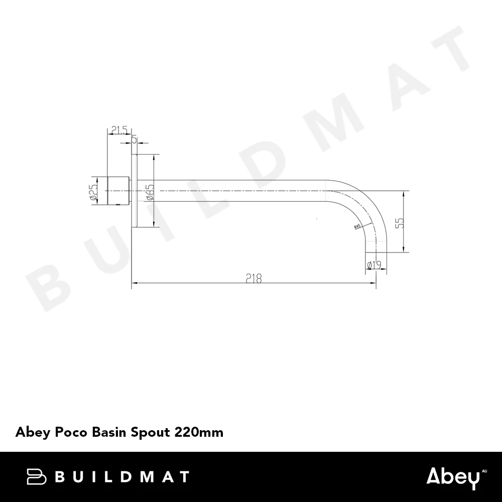 Abey Poco Basin Spout 220mm Gunmetal - Image 4