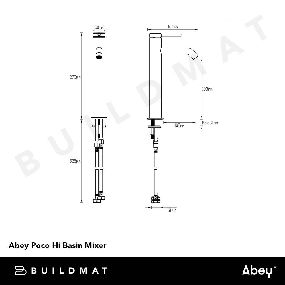 Abey Poco Hi Basin Mixer Brushed Nickel - Image 4