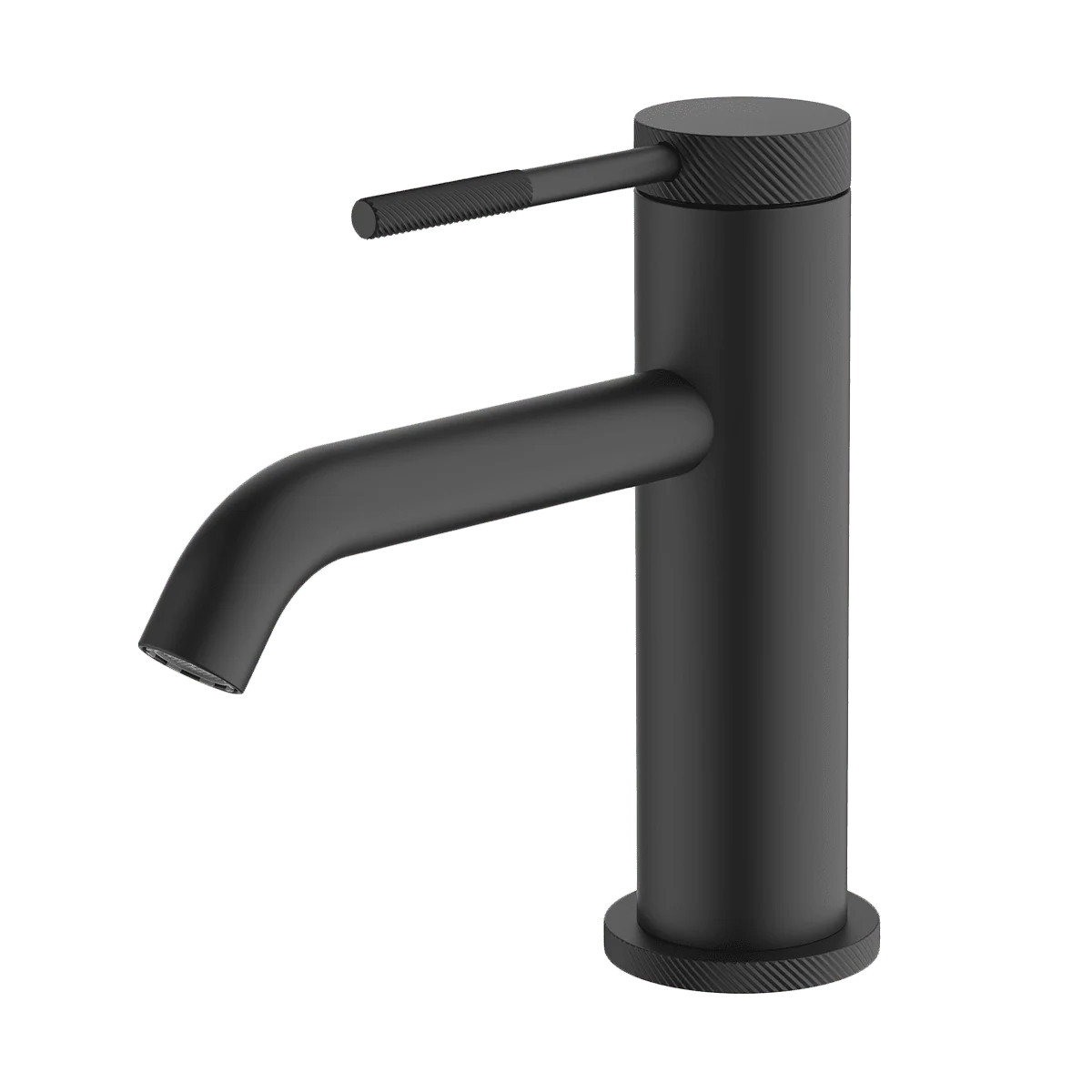 Abey Poco Knurled Basin Mixer Black
