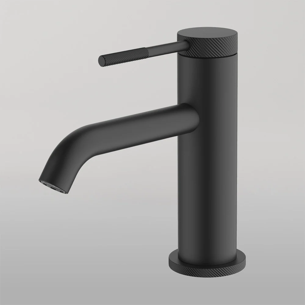Abey Poco Knurled Basin Mixer Black - Image 2