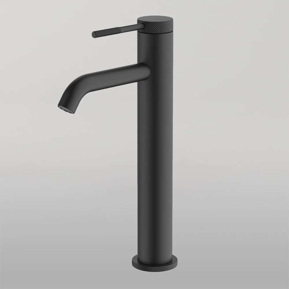Abey Poco Knurled High Basin Mixer Black - Image 2