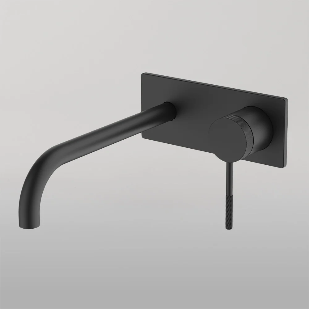 Abey Poco Knurled Wall Basin Set 220mm Black - Image 2