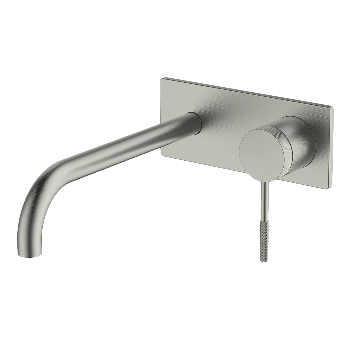 Abey Poco Knurled Wall Basin Set 220mm Brushed Nickel - Image 3