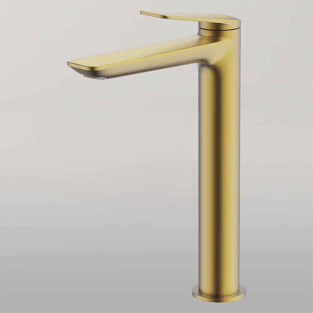 Abey Vela High Basin Mixer Brushed Brass - Image 2