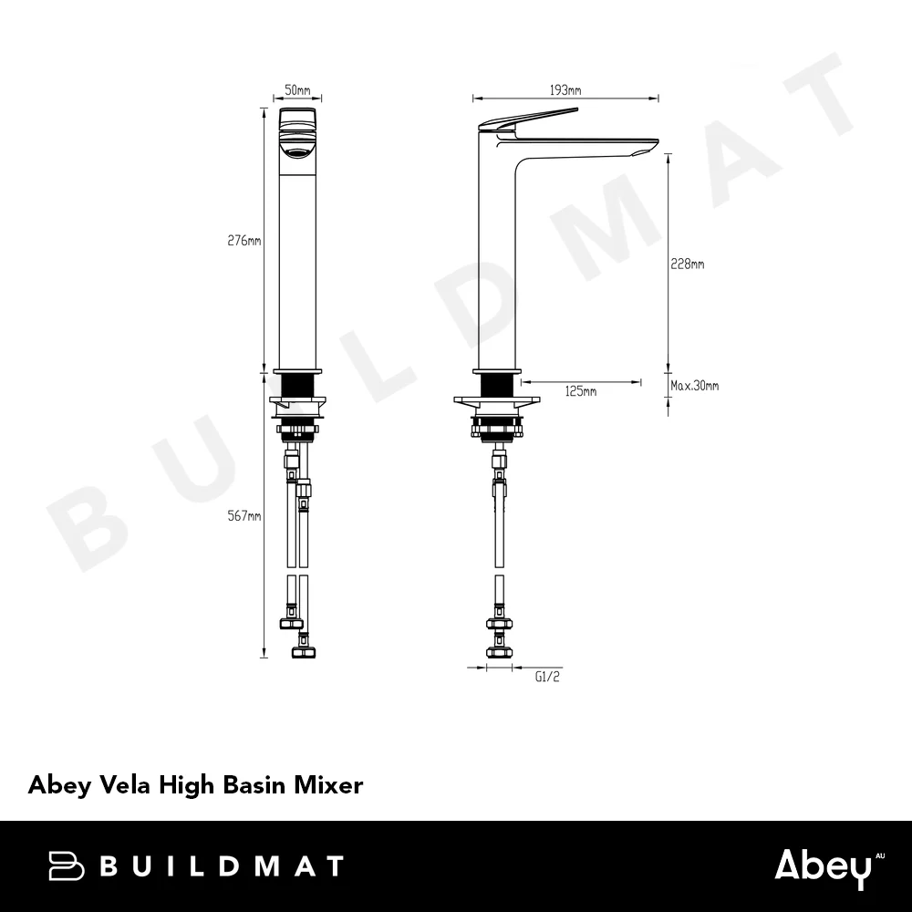 Abey Vela High Basin Mixer Brushed Nickel - Image 4