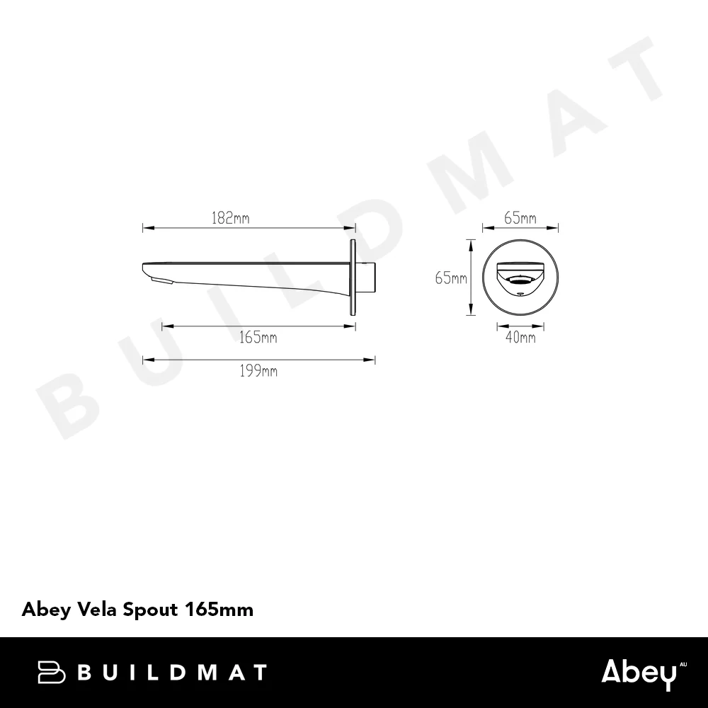Abey Vela Spout 165mm Chrome - Image 4