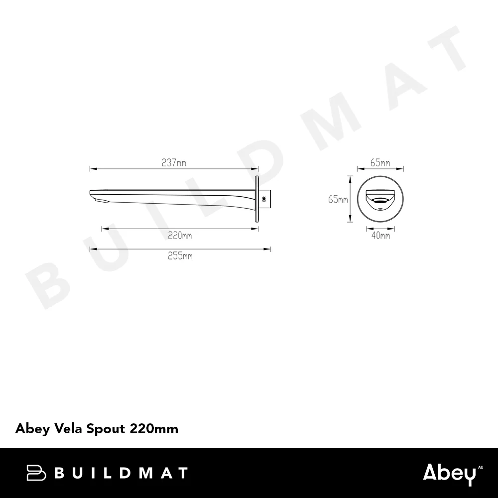 Abey Vela Spout 220mm Chrome - Image 4
