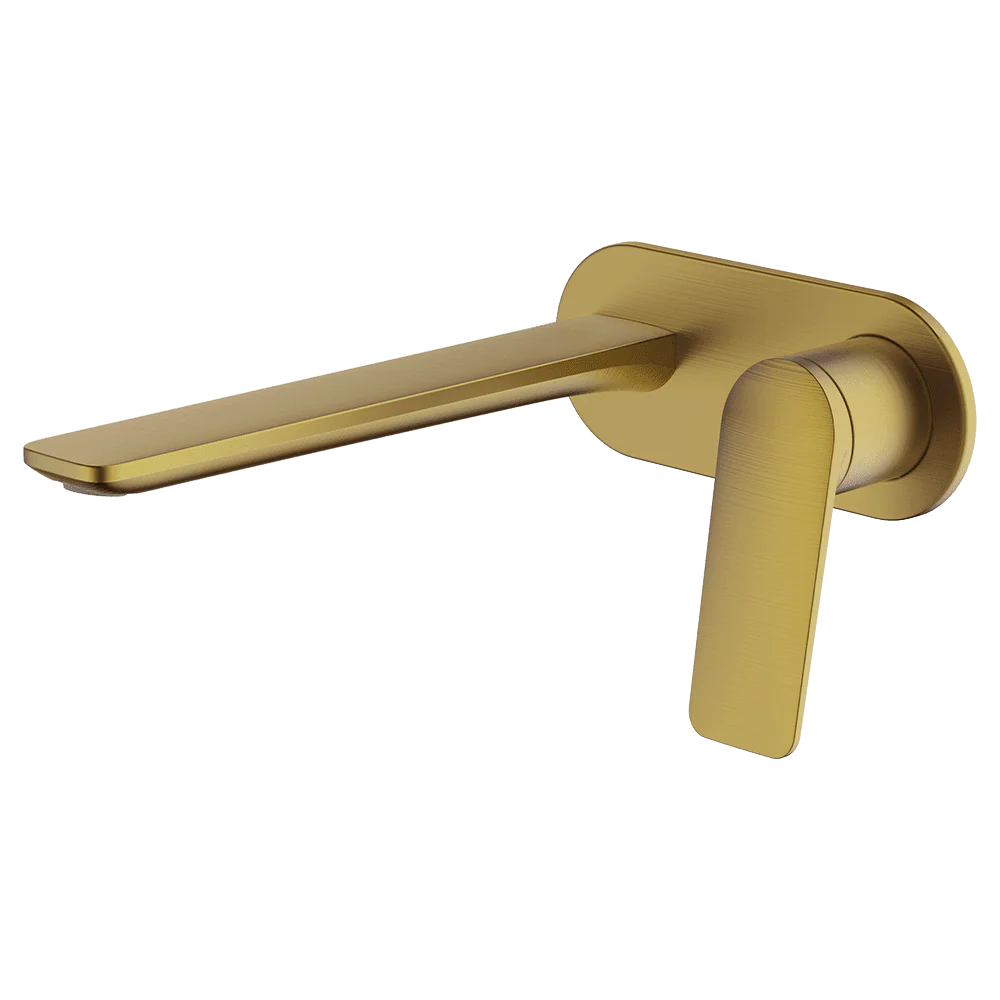 Abey Vela Wall Set With 220mm Wall Spout Brushed Brass - Image 3