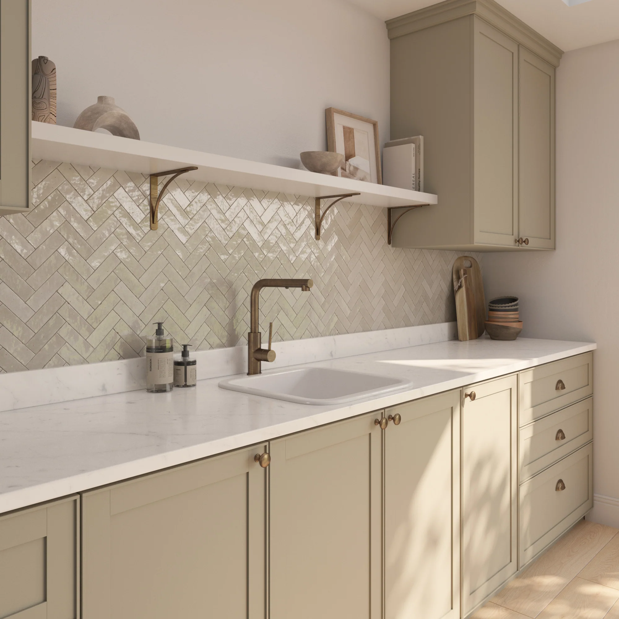 Alma Abigail 483x483 Gloss White Fireclay Single Bowl Sink - Image 2