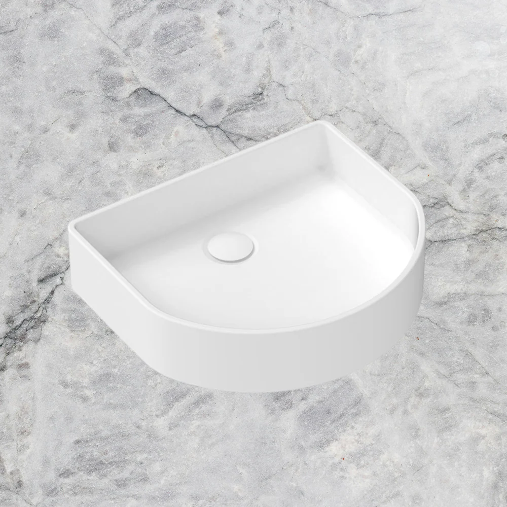 ADP Arch Smooth Above Counter Basin Matte White - Image 2