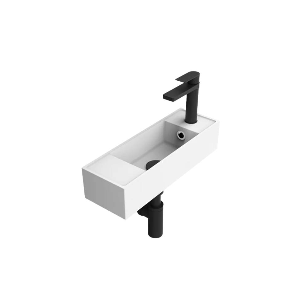 ADP Eon Wall Basin Gloss White with 1 Tap Hole - Image 3