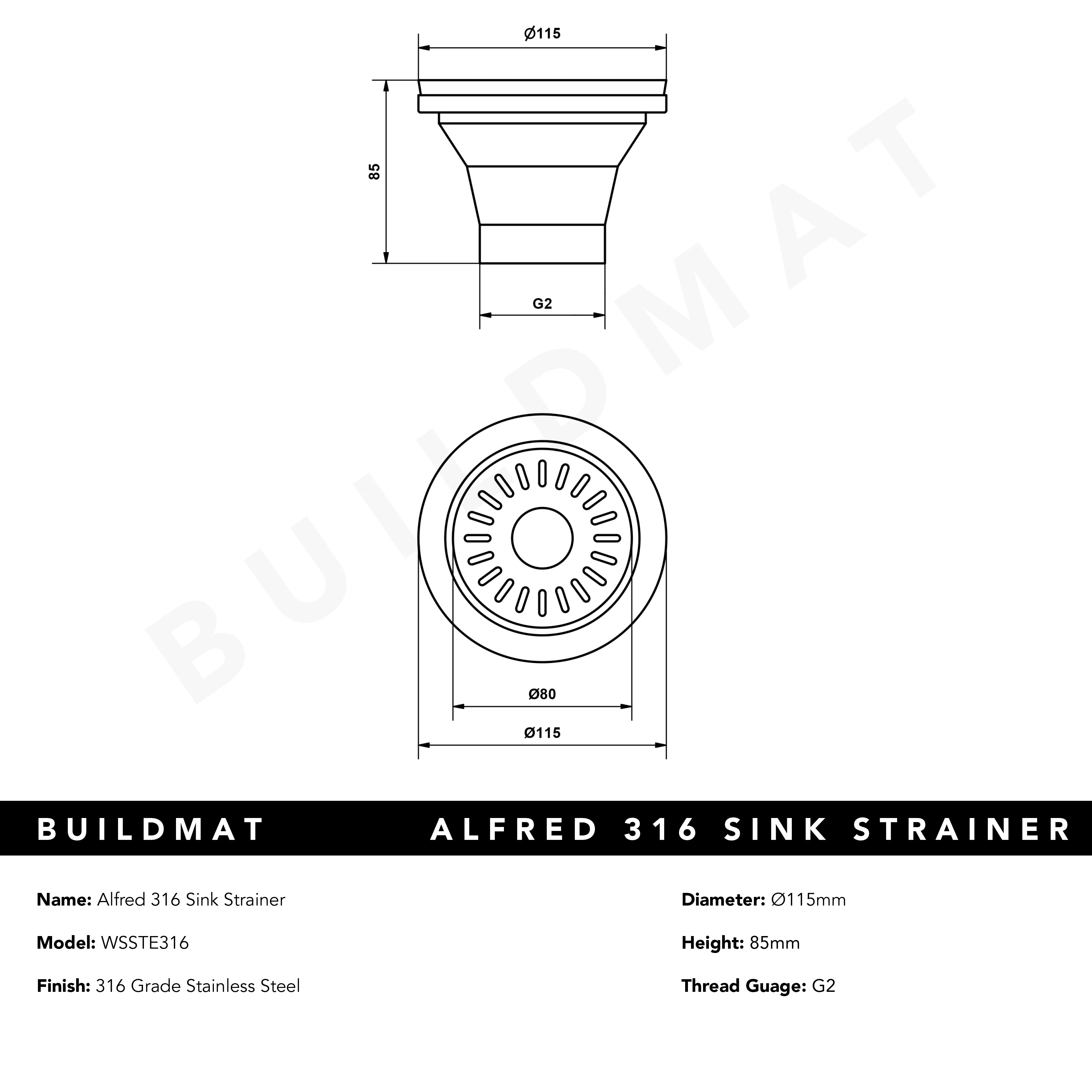 Alma Alfred 316 Sink Strainer - Image 6