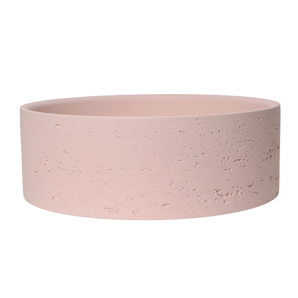 Alma Amos Circle Rustic Concrete Basin Champagne Pink - Image 3