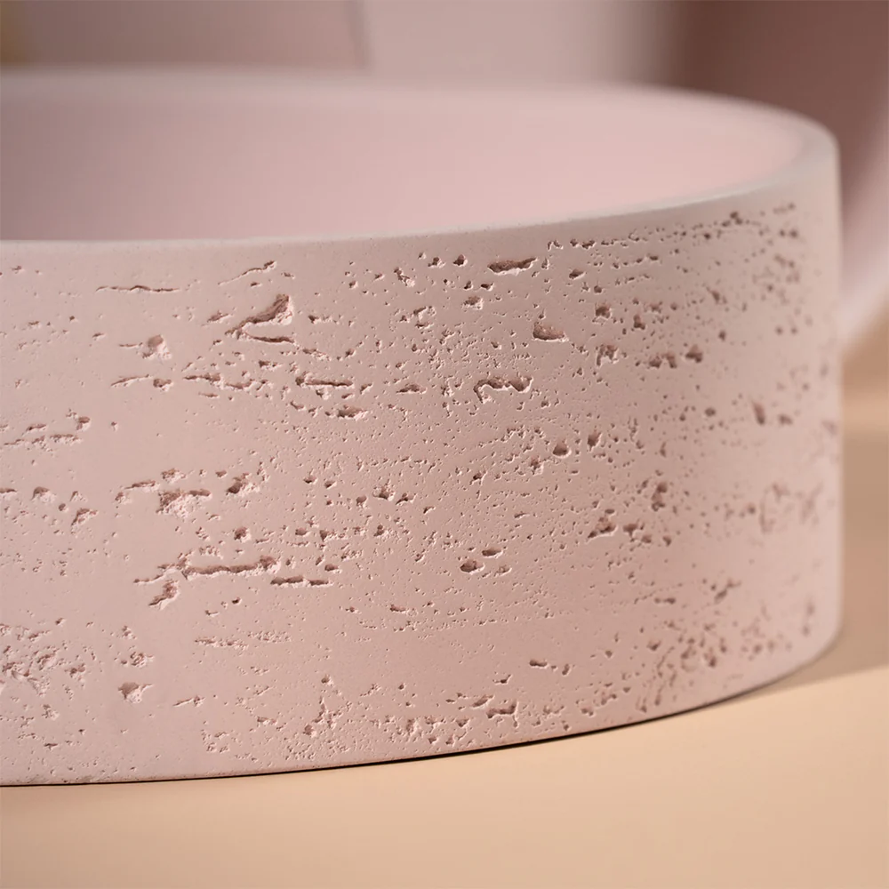 Alma Amos Circle Rustic Concrete Basin Champagne Pink - Image 4