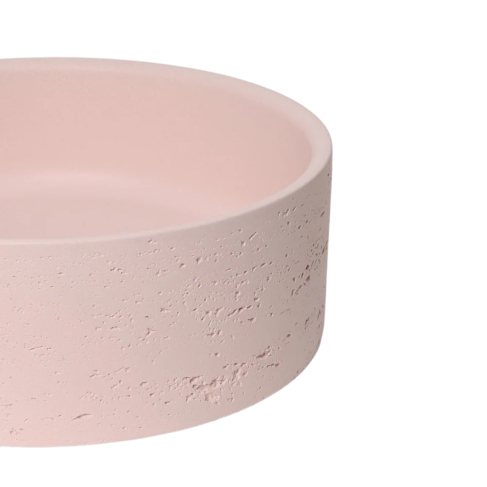 Alma Amos Circle Rustic Concrete Basin Champagne Pink - Image 5