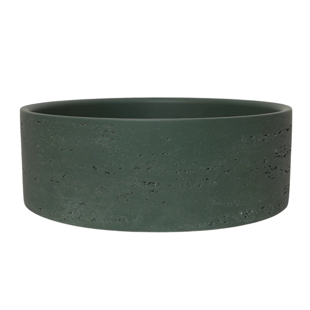 Alma Amos Circle Rustic Concrete Basin Forest Green - Image 3