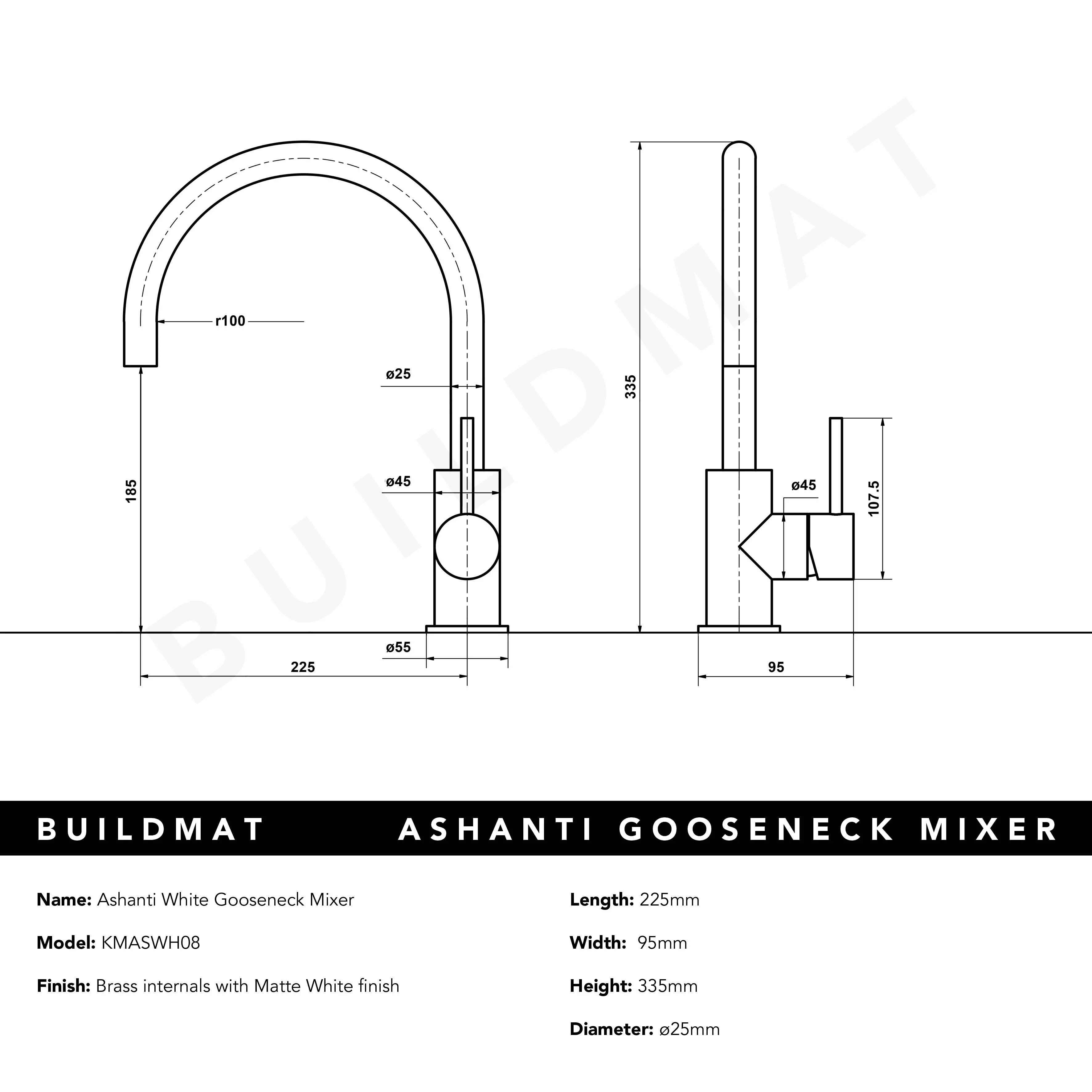 Alma Ashanti White Gooseneck Mixer - Image 6