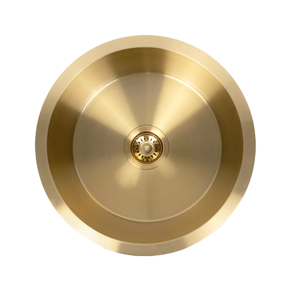 Alma Brushed Brass Gold Divya MKII 450 Round Sink