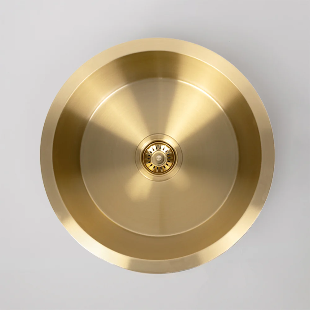 Alma Brushed Brass Gold Divya MKII 450 Round Sink - Image 2
