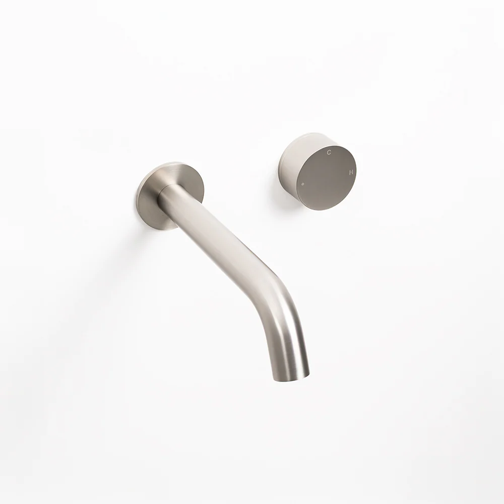 Alma Brushed Nickel Progressive Circle and Wall Spout Set - Image 2